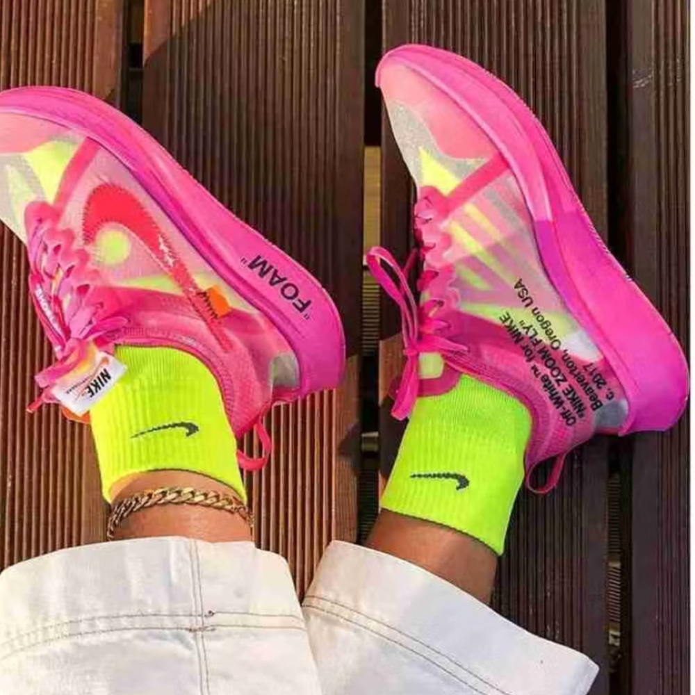 Nike x Off-White Zoom Fly SP "Tulip Pink" (mens 7.5, women’s 9) Limited Edition